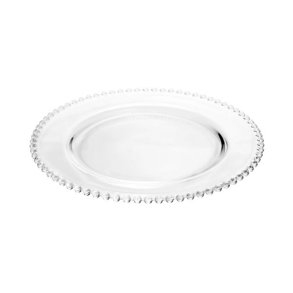 Sousplat em Cristal Wolff Pearl Transparente 32cm
