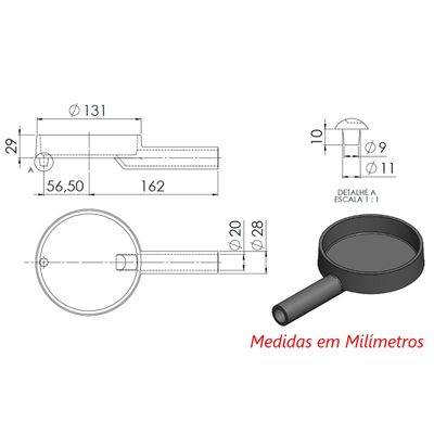 Queimador Palmatoria Pequeno Fogão Industrial de Ferro 13cm