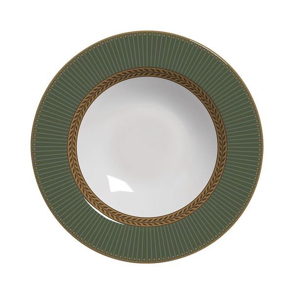 Prato Fundo Allezanza Coleção Prata Celebrate Fendi Verde 24,5cm