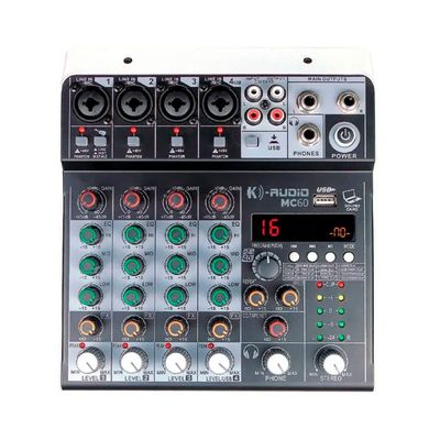 Mesa/Mixer Analógica K-Áudio MC-60 6 Canais C/ Efeitos - MS0098