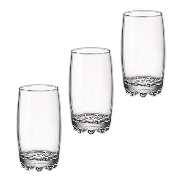 Jogo de Copos Bormioli Rocco Galassia em Vidro Long Drink Transparente 3 Peças 415ml