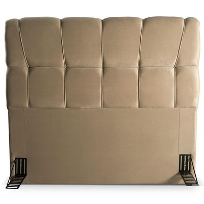 Cabeceira para Cama Solteiro Hellen Lara com Revestimento Platinum - 90cm de largura Bege