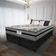 Cama Box Baú Casal King Colchão Gazin Com Molas Ensacadas Rubi 193x203x73cm Suede Preto/cinza