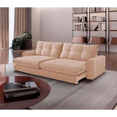 Sofá Firenze Linho 02 Módulos De 120cm B25cm Meu Sofá Online A294 Linho Creme