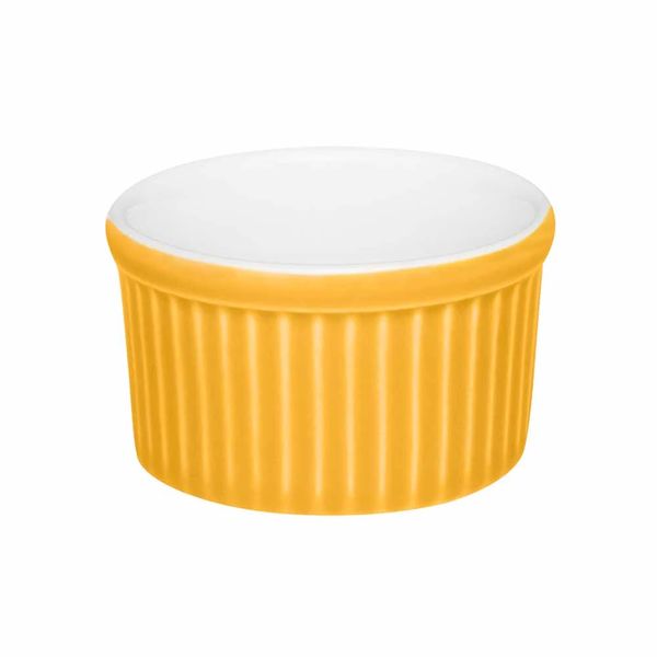 Conjunto de Tigela Ramequin de Porcelana Oxford Amarelo com 3 Peças