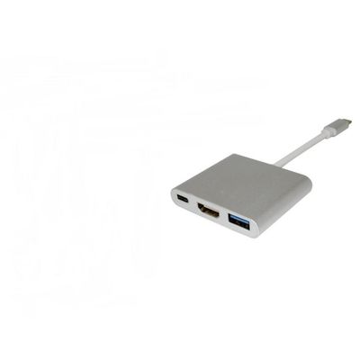 Cabo Adaptador Type-c Com Hdmi Usb 3.0 E Typo-c Femea P