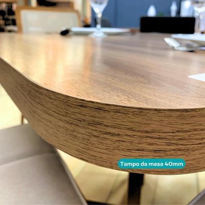 Conjunto Sala De Jantar Paris 6 Cadeiras Carraro Areia/rose/nogal