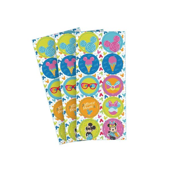 Adesivo de Papel Regina Mickey Cores com 30 Unidades