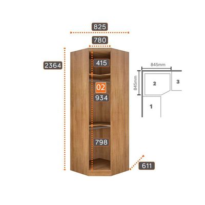 Closet Modulado Safira 001 Clic Moveis Cumaru