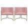 Kit 2 Poltronas Decorativa Recepção Luna Suede Cores Base De Ferro Champagne Rosê Suede