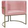 Kit 2 Poltronas Decorativa Recepção Luna Suede Cores Base De Ferro Champagne Rosê Suede