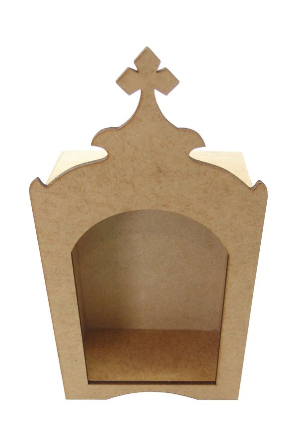 Oratório sem Imagem de Mdf 11x5x22cm