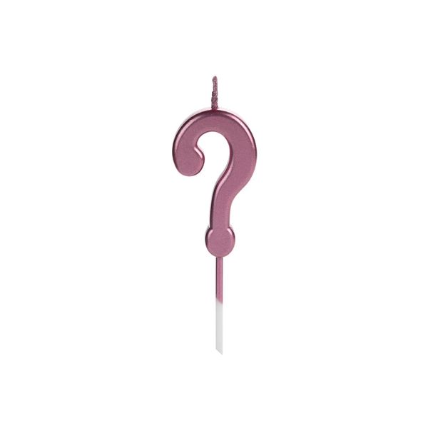 Vela Silver Pick Rosé Gold Interrogação