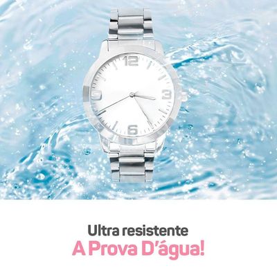 Relogio Feminino Prata Aço Inox + Caixa + Pulseira Pandora