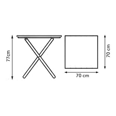 Jogo De Mesa 2 Cadeiras 70x70 Dobravel Para Area De Lazer - Imbuia