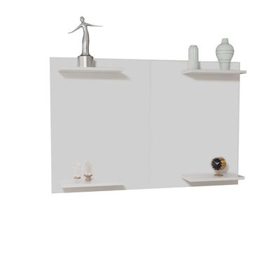 Painel De TV Até 50 Pol Amanda Minimalista Com Prateleira MDF Branco