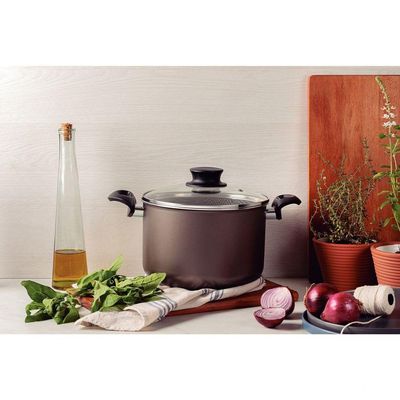 Caldeirão Paris Antiaderente Starflon Max Chumbo Tampa Vidro 18cm 3,1l Tramontina