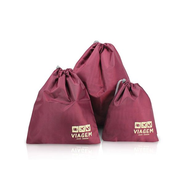 Kit Organizador de Malas Jacki Design 3 Peças Vermelho