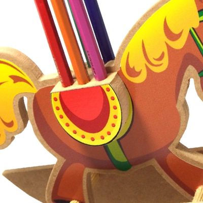 Cavalo Lápis Pedagógico Balanço - Madeira - Colorido - 2952 - Maninho Artesanatos