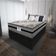 Cama Box Baú Casal Colchão Gazin Com Molas Ensacadas Rubi 138x188x73cm Suede Preto/Cinza