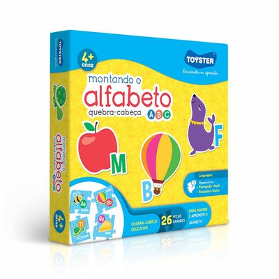 Quebra-Cabeça Toyster Montando o Alfabeto com 26 Peças