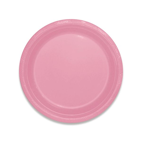Prato de Plástico Silver Plastic Happy Line Rosa