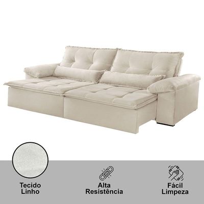 Sofá Parma Linho 02 Módulos De 90cm B25cm Meu Sofá Online A302 Linho Branco