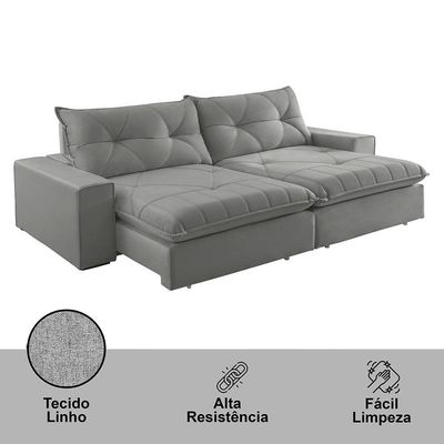 Sofá Hall Linho Dois Módulos De 80cm B25cm Meu Sofá Online A230 Linho Cinza