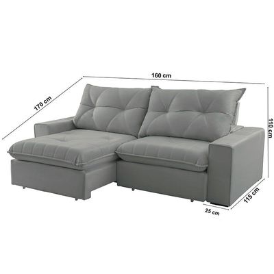 Sofá Hall Linho Dois Módulos De 80cm B25cm Meu Sofá Online A230 Linho Cinza