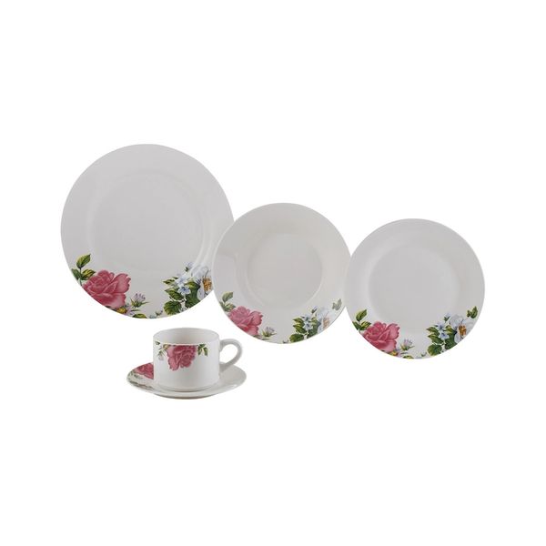 Aparelho de Jantar Lyor Roses em Porcelana 20 Peças