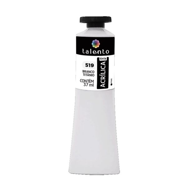 Tinta Acrílica para Tela Talento 37ml 519 Branca