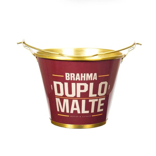 Balde de Gelo Alumiart Brahma Duplo Malte em Alumínio Vermelho e Dourado 5L Balde de Gelo Alumiart Brahma Duplo Malte em Alumínio Vermelho e Dourado 5L