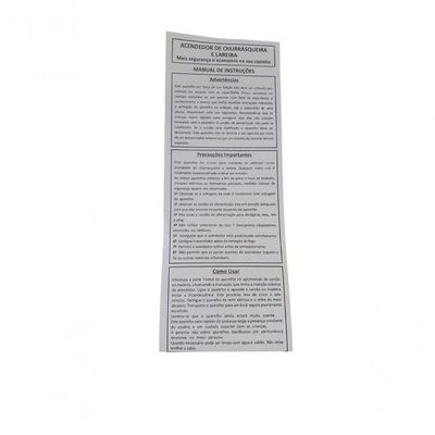 Acendedor Elétrico Grande Churrasqueiras Lareiras 800w 220v