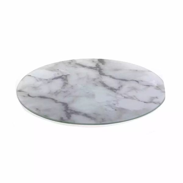 Prato Giratório Decorglass Marmorizado 32cm