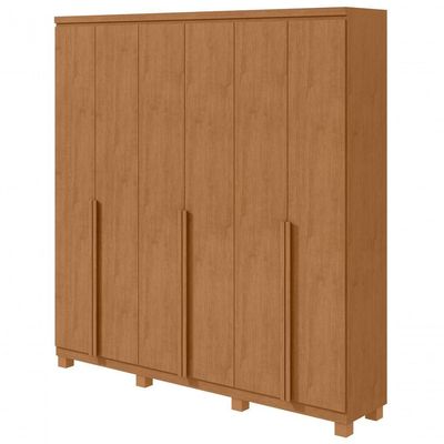 Guarda-roupas Casal Alonzo 6 Portas 4 Gavetas Sem Espelho 100% Mdf Com Pés - Lopas