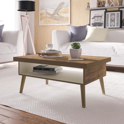 Mesa De Centro Lucca Pinho/off White Artely