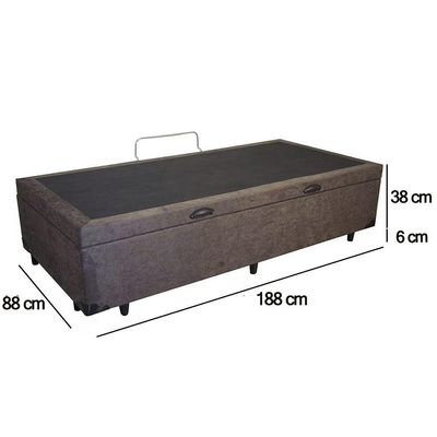 Cama Box Baú Solteiro Suede Sereneprime Marrom 88x188x44