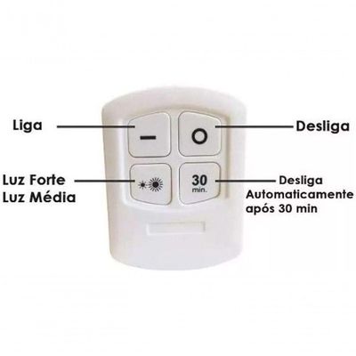 Luminária Lâmpada Led Spot Sem Fio Portátil Controle Remoto