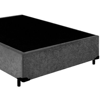Cama Box Casal Suede Sereneprime Cinza 138x188x40