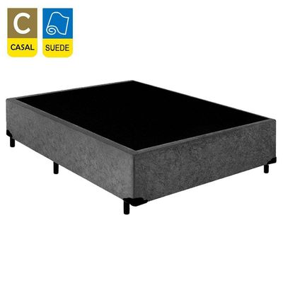 Cama Box Casal Suede Sereneprime Cinza 138x188x40