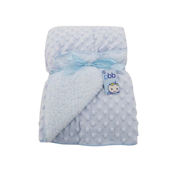 Cobertor Pbb Bolinha Baby Azul
