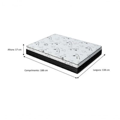 Colchão Casal 138 Espuma D33 One Face - Bello Box - 17x138x188