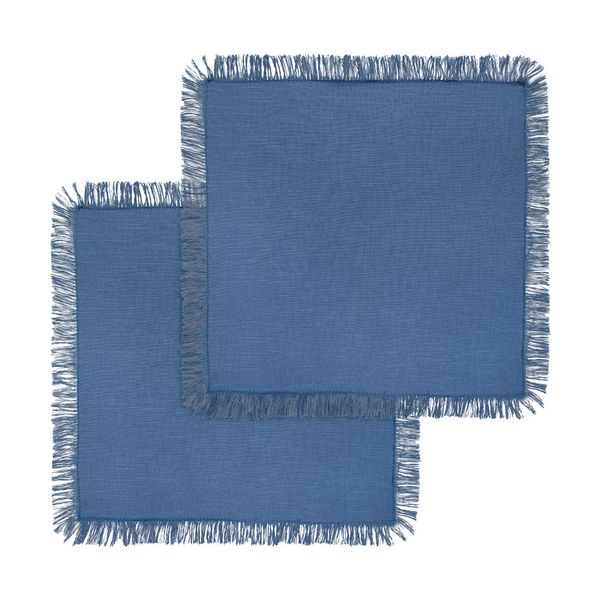 Kit de Guardanapos Coloratta Azul Infinity com Franja 40cm 2 Unidades