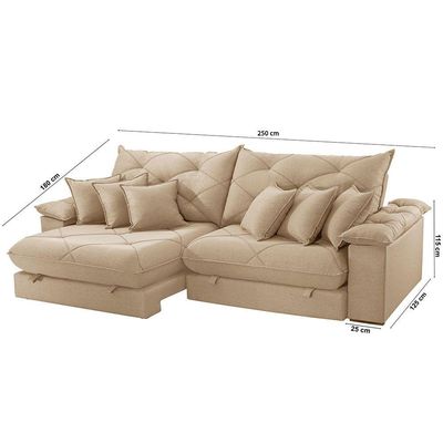 Sofá ágata Linho Dois Módulos De 100cm B25 Meu Sofá Online A226 Linho Bege
