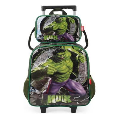 Kit Mochila Infantil Com Lancheira Hulk Verde - Luxcel