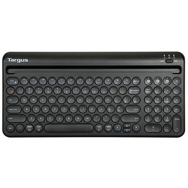 Teclado Sem Fio Apoio p/ Tablet Antimicrobiano Dual Mode Bluetooth 5.1 + USB 2.4ghz até 3 Dispositivos Targus - AKB867 AKB867