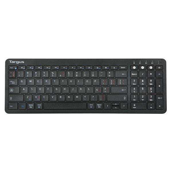 Teclado Sem Fio Midsize Antimicrobiano com Indicador de Bateria Dual Mode Bluetooth 5.1 + USB 2.4ghz Targus - AKB863 AKB863