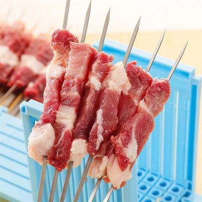 Maquina Espetinho Forma 49 Espetos Churrasco Carne Guia Cortador Rapido Churrasquinho Faca Furador Grande