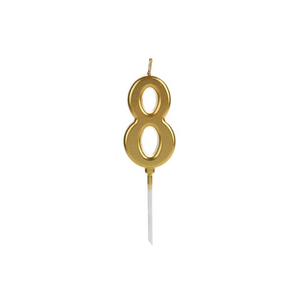 Vela Silver Pick Ouro Número 8