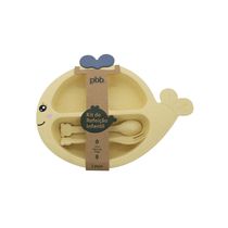 Conjunto Refeição Pbb Baleia Amarelo com 3 Unidades